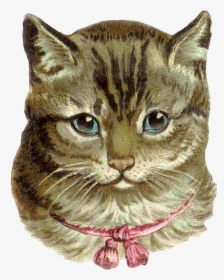 Vintage Kitten Clipart, HD Png Download - kindpng
