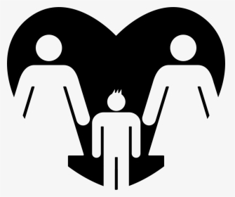 Lesbian Couple With Son In A Heart - Father Mother And Son Png, Transparent Png, Free Download