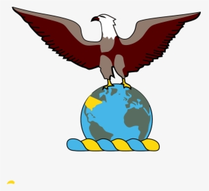 Eagle Over Globe Clip Art Free Vector - Eagle On Earth Symbol, HD Png Download, Free Download