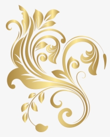 Clip Art Decorative Clipart - Gold Ornamental Design Png, Transparent Png, Free Download
