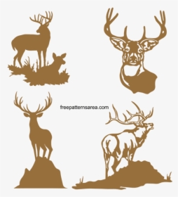 Transparent Deer Clipart Silhouette - Buck And Doe Silhouette Svg, HD Png Download, Free Download