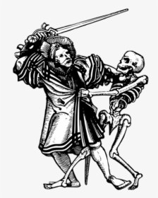 Man Fighting Death Vector Graphics - Hans Holbein Danse Macabre, HD Png Download, Free Download
