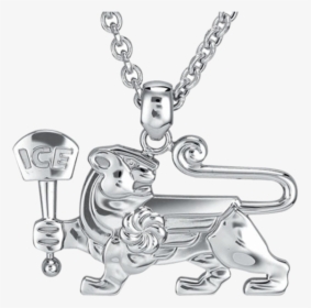 18k White Gold Lioness Pendant - Locket, HD Png Download, Free Download