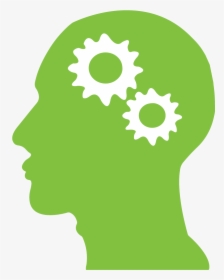 Thinking Mind With Gears - Green Mind Icon Png, Transparent Png, Free Download