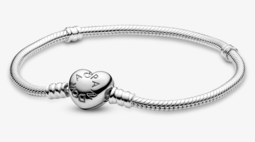 Pandora - Title - Tag - Pandora Moments Heart Clasp Snake Chain Bracelet, HD Png Download, Free Download