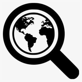 Search World - Black And White Globe Clipart, HD Png Download, Free Download