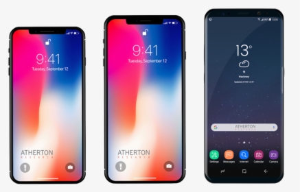 Exclusive Apple Iphone X - Iphone Next To Samsung, HD Png Download, Free Download