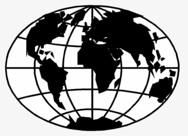 Globe Black And White World Clipart Clipartfox Transparent - Globe Clipart Black And White, HD Png Download, Free Download