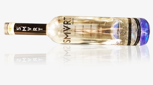 Smart Vodka Bottle Lying On Its Side On A Reflective - Glass Bottle, HD Png Download, Free Download