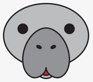 Manatee, Face, Cute, Sea, Mammal, Animal, Adorable - Manatee Face Drawing, HD Png Download, Free Download