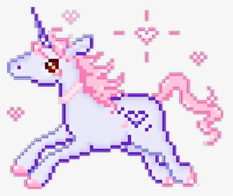 Pixel Kawaii Cute Pink Aesthetic Unicorn Pony Tumblr - Pixel Art Kawaii Png, Transparent Png, Free Download