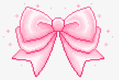 Cute Pink Bow Aesthetic Soft Kawaii Pixel Art Pixelart - Transparent Kawaii Pixel Art, HD Png Download, Free Download