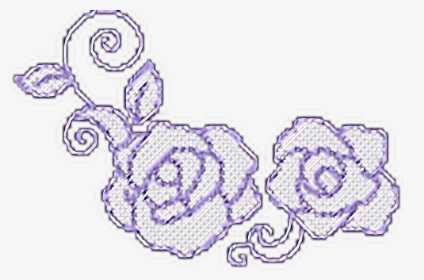 Rose Pixel Purple Border Kawaii Freetoedit Drawing - Pixel Kawaii Border Transparent, HD Png Download, Free Download