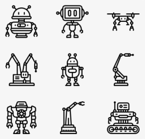 Linear Robot Pictograms - Robot Icons, HD Png Download, Free Download