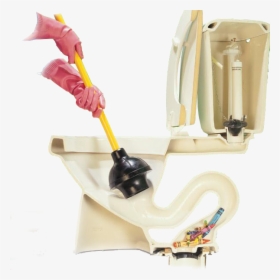 Objects Down The Toilet - Clogged Toilet, HD Png Download, Free Download