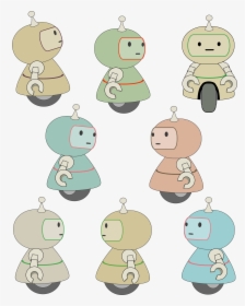 Eight Little Robots Clip Arts - Cartoon Wheel Robot, HD Png Download, Free Download