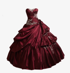 Prom Dress Png - Beautiful Red Princess Dress, Transparent Png, Free Download