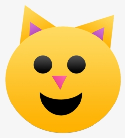 Cat, Emoji, Pink, Yellow, Black, Happy, Color, Colorful - Smiley, HD Png Download, Free Download
