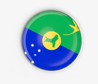 Round Button With Metal Frame - Christmas Island Round Flag Png, Transparent Png, Free Download