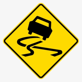 Slippery When Wet Road Sign, HD Png Download, Free Download