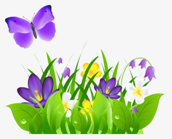 Butterfly And Flowers Png - Flowers And Butterflies Clip Art, Transparent Png, Free Download