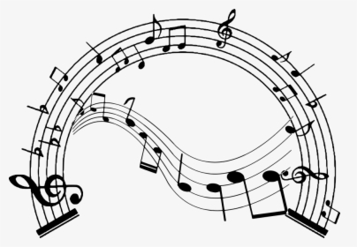 Silhouette, Musical, Note, Clef, Bass, Treble, Music - Music Notes Half Circle, HD Png Download, Free Download