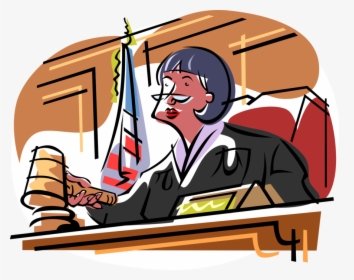 Vector Illustration Of Judicial Judge At Bench In Court - Supreme Court Cases Clipart, HD Png Download, Free Download