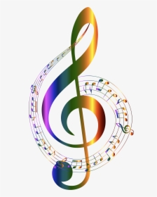 Music Clipart G Clef - Colorful Music Notes Clipart, HD Png Download, Free Download