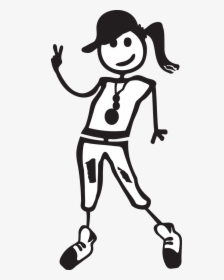 Transparent Stick Figure Kids Clipart Black And White - Dancing Stick Figure Girl, HD Png Download, Free Download