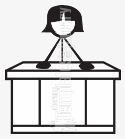 Transparent Girl Sitting At Desk Clipart - Stick Figure Desk, HD Png Download, Free Download