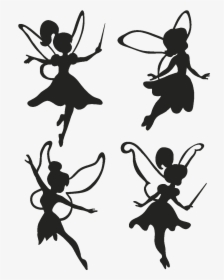Tinkerbell With Wand Clip Art - Fairy Silhouette, HD Png Download, Free Download