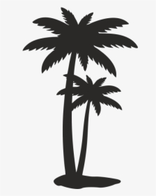 Silhouette Png Download - Palm Tree Vector Grunge, Transparent Png, Free Download