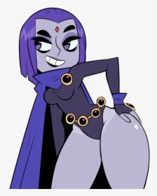 Fictional Character Purple Cartoon Vertebrate Violet - Raven Teen Titans Thicc, HD Png Download, Free Download