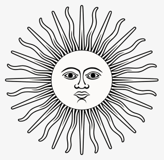 Sun, Rays, Face, Stylized, Solar, Eyes, Nose, Mouth - Sun On The Argentina Flag, HD Png Download, Free Download