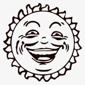 Sun Face Line Art, HD Png Download, Free Download