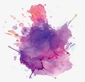 Watercolor Clipart Paint Splashes - Purple Watercolor Splash Png, Transparent Png, Free Download