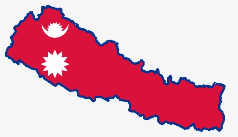 7 Flag Of Nepal Clip Art - Nepali Map With Flag, HD Png Download, Free Download