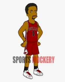 These Chicago Bulls Simpsons Characters Are Spot - Derrick Rose Simpsons, HD Png Download, Free Download