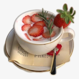 Drink With Strawberries White And Red Aesthetics, HD Png Download, Free Download