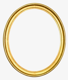 Oval Gold Circle Picture Frames Silver - Golden Round Frame Png, Transparent Png, Free Download