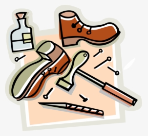 Vector Illustration Of Cobbler Shoe And Footwear Repair - Shoe Repair Clip Art, HD Png Download, Free Download