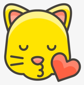 Kissing Cat Face Emoji Clipart , Png Download - Easy Cat Emoji Drawing, Transparent Png, Free Download