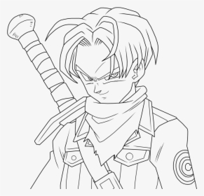 Future Trunks Profile Lineart By Brusselthesaiyan - Future Trunks Face Drawing, HD Png Download, Free Download