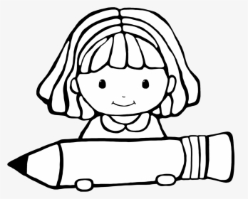 Girls Clipart Black And White - Student Clipart Black And White, HD Png Download, Free Download