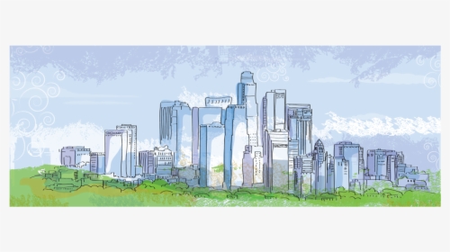 Los Angeles Landscape Drawing, HD Png Download, Free Download