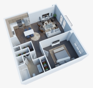 1 Bedroom 1 Bathroom Apartment For Rent At The View - Floor Plan, HD Png Download, Free Download