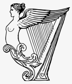 Female, Harp, Instrument, Lady, Music, Musical - Draw A Musical Instrument Harp, HD Png Download, Free Download