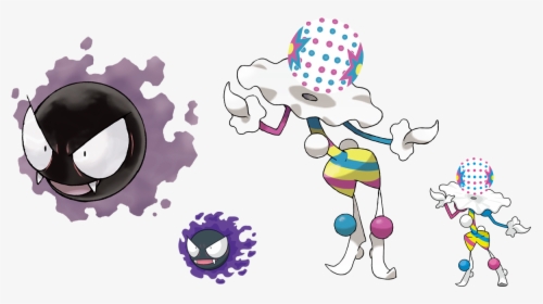 506kib, 1248x664, No Outline Ghosts - Gastly Pokemon, HD Png Download, Free Download
