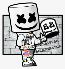 Marshmello Fortnite Skin Drawing, HD Png Download, Free Download