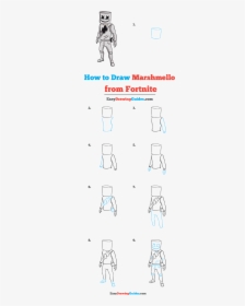 How To Draw Marshmello From Fortnite - Mother And Daughter Drawing Step By Step, HD Png Download, Free Download